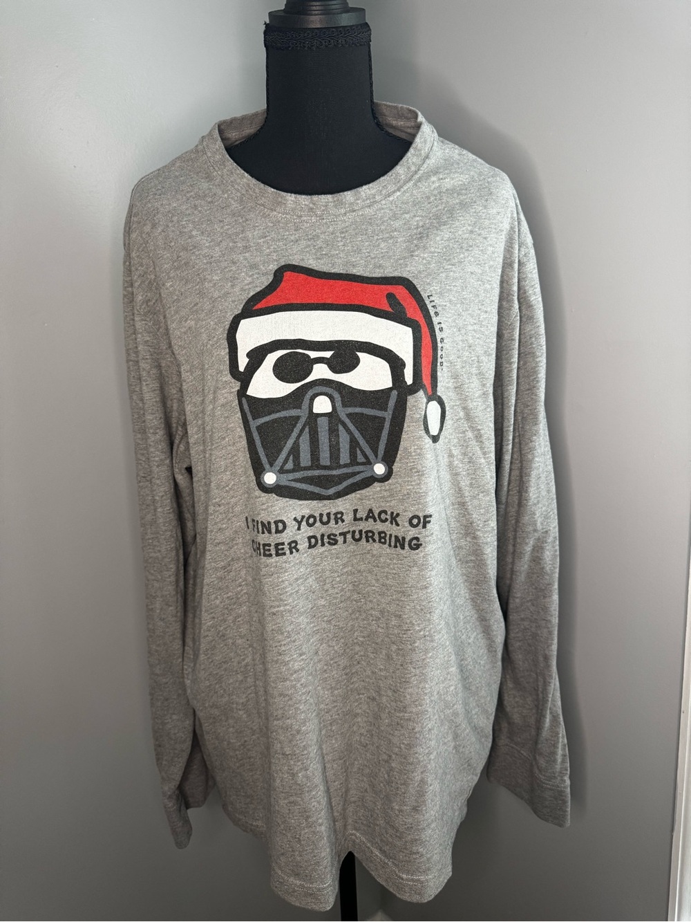 Life Is Good Men’s Grey Darth Vader Tee